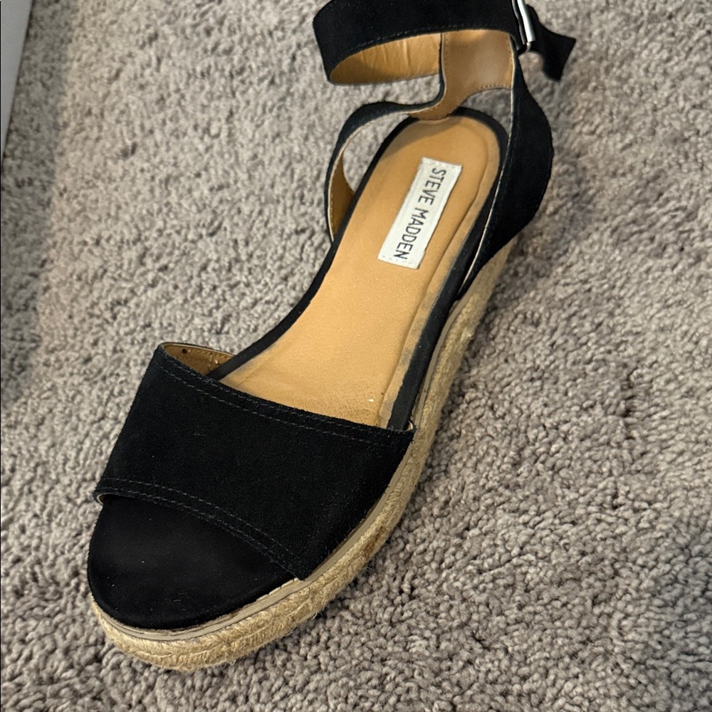 Steve Madden Black Espadrille Sandals